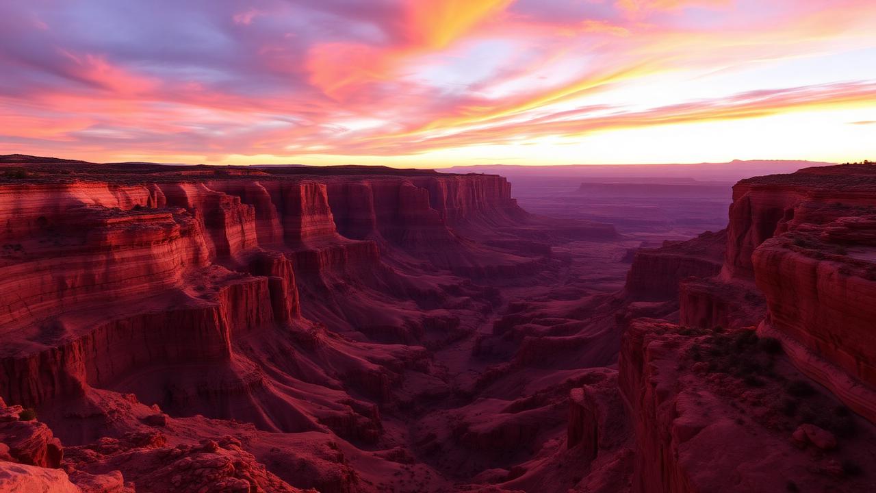 Red rock canyon at sunset